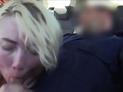 Blonde deep throats cops cock in sight